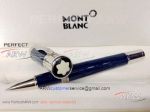 Perfect Replica AAA Montblanc Clip Blue And Stainless Steel Rollerball Special Edition Pen